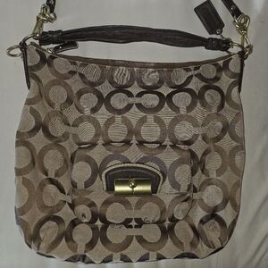 Coach Brown Signature Canvas Shoulder Bag
